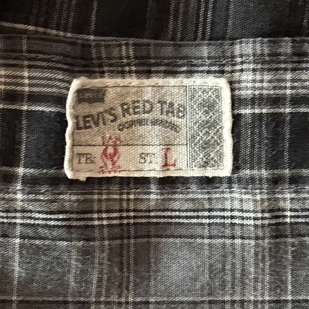 VTG 1980s 80s Levis Western Shirt Pearl Snap Plaid Long Sleeve‎ Sz XL RN117508